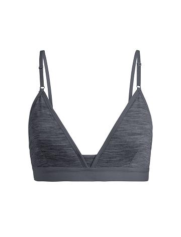 Women's Icebreaker Merino Siren Bras Gritstone Heather | CA 1127UZGT